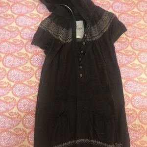Hollister Hooded size small brown sweater w pocket